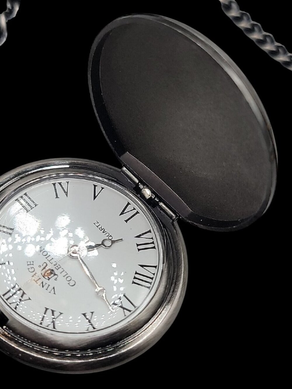Vintage Abraham Lincoln American Pocket Watch 13" Fob Silver Tone Penny Design - Picture 3 of 7